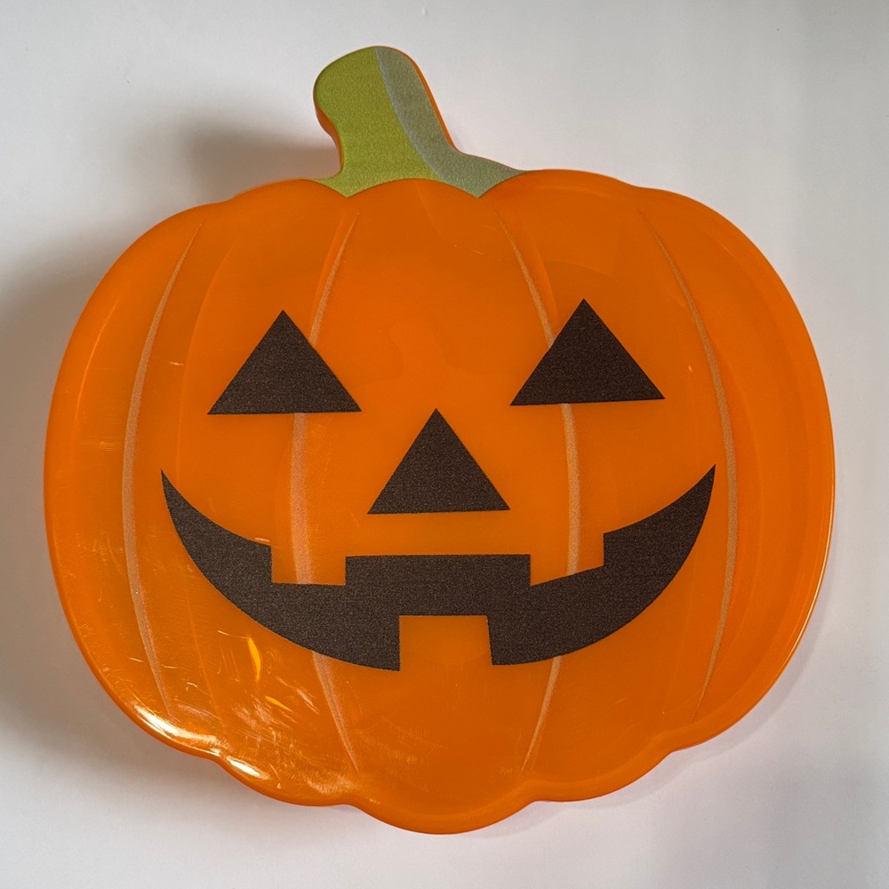 CWC Orange Pumpkin Sectioned Serving Platter - Festive Jack-O'-Lantern